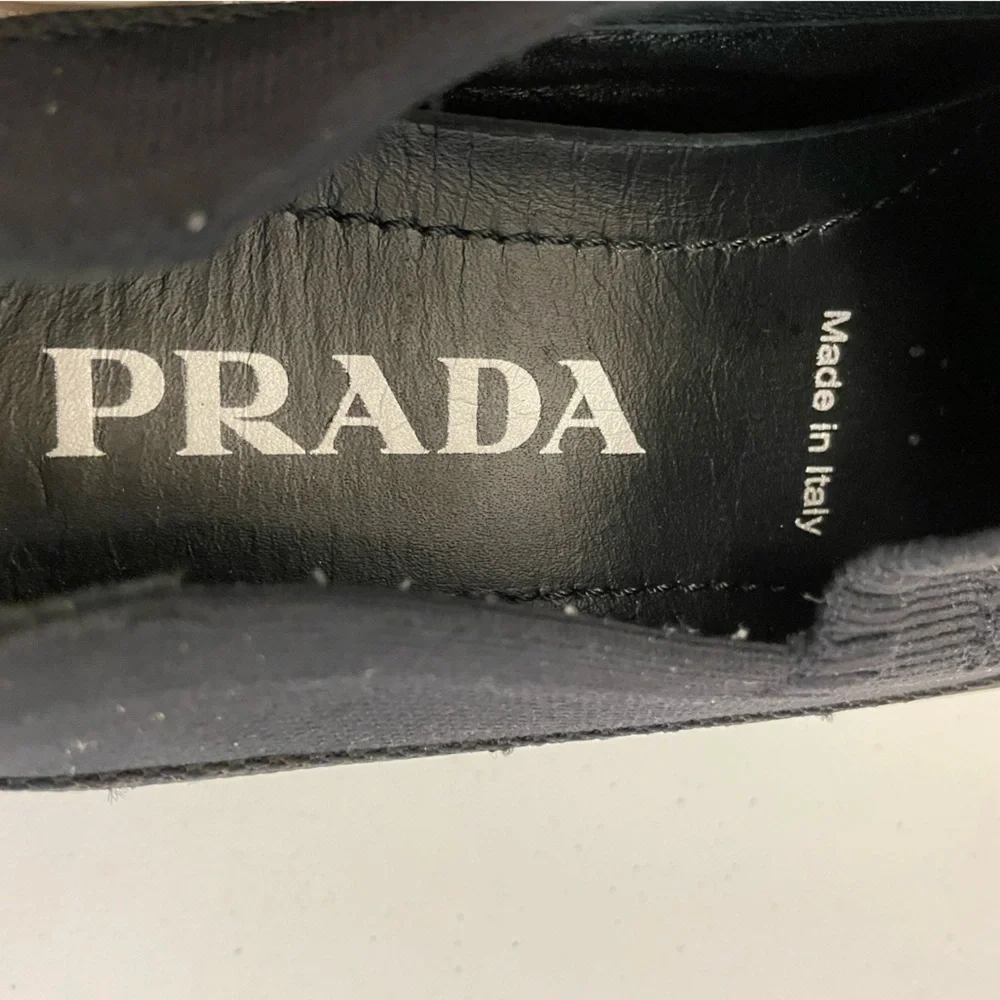 PRADA Made in Italy Re-Nylon slip-on sneakers in Black Size 35 $875 - Picture 5 of 6